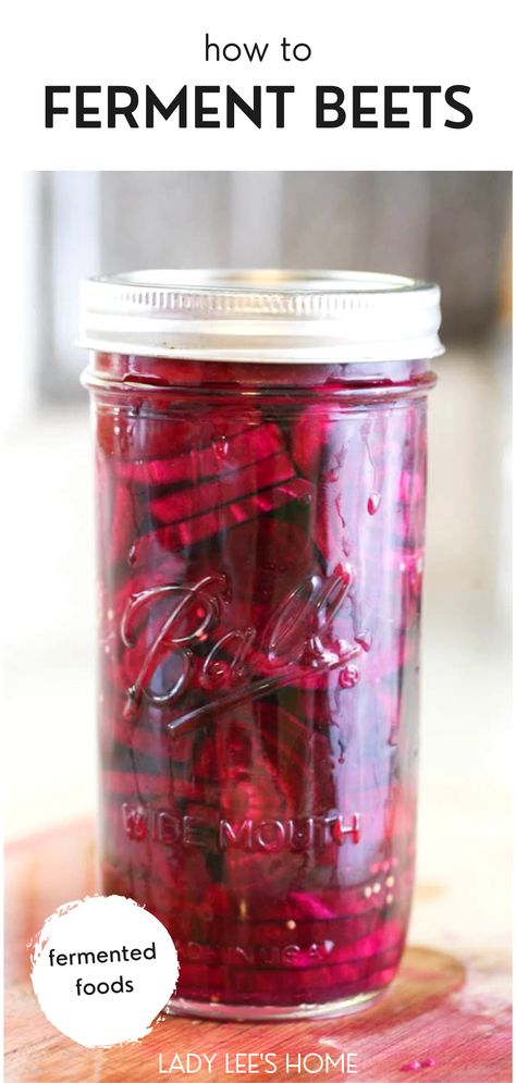 Learn how to ferment beets with this simple and refreshing summer recipe. Perfect for salads, sandwiches or as a tangy snack on their own, these fermented beets will become a staple in your kitchen. With easy-to-follow steps, this recipe is perfect for both fermentation beginners and enthusiasts looking for new preserving beets ideas. Fermented Beets, Fermented Vegetables Recipes, Refreshing Summer Recipes, Freezing Vegetables, Easy Canning, Fermented Veggies, Healthy Probiotics, Fermentation Recipes, Fermented Vegetables