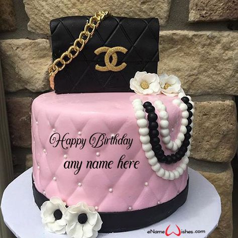 Happy Birthday Cakes For Women, Cake Name Edit, Birthday Cake For Girl, Best Wishes Birthday, Chanel Birthday Cake, Name On Cake, Write Name On Cake, Birthday Cake Write Name, Cake Designs For Girl