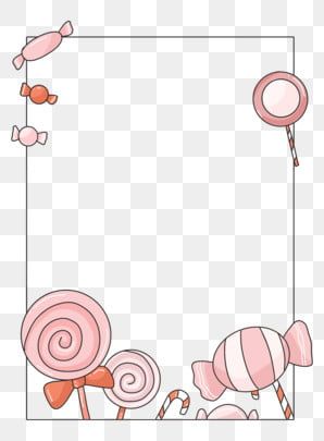 Candy Border Design, 1st Page Decoration Ideas, Food Border Design, Cartoon Border Design, Birthday Border Design, Beautiful Border Design On Paper, Box Border Design, Pink Border Design, Beautiful Border Designs For Projects