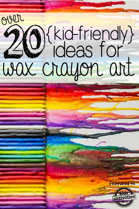 20+ Kid Friendly Ideas for Wax Crayon Art and a $1,500 Giveaway! - Kids Activities Blog Wax Crayon Art, Crayon Canvas, Crayons Art, Making Crayons, Crayon Painting, Crayon Crafts, Drip Art, General Ideas, Wax Crayons