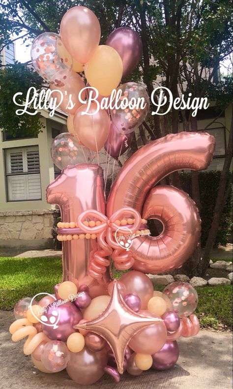 #thisissixteen #birthdaymood #loveit #16 #family #balloonart #glitter #familyfun #fun #cake #partytime #balloons #balloonsculptures #beautiful #surprise #flowers #happy #cheers #sanantonio #art #texas #style #birthdaycake #balloonbouquet #loved #artist #artwork #lillysballoondesign #art #birthdayvibes 18th Birthday Balloon Bouquet, 16th Birthday Balloon Ideas, 16 Balloon Bouquet, Ballon Buquet, Sweet 16 Balloon Decorations, 16th Birthday Balloons, Sweet 16 Balloons, Surprise Flowers, Balloons Art