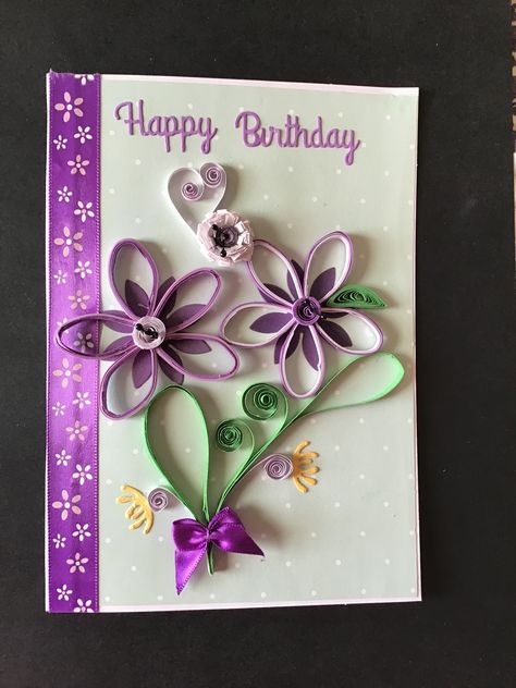 Quilled birthday card for my sister. #handmadecard Quilling Cards, Paper Quilling, My Sister, Cards Handmade, Origami, Mothers Day, Birthday Cards, Enamel Pins, Birthday