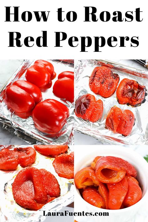 How To Roast Red Peppers, Roast Red Peppers, Greek Pizza, Antipasto Salad, How To Roast, Green Peppers, Chicken Avocado, Roasted Red Peppers, Oven Roast