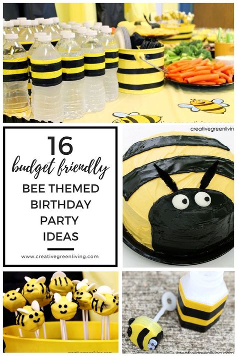 Honey Bee Party Ideas, Bumble Bee Birthday Party Food, Bumblebee Birthday Party Ideas, Bumble Bee Party Theme, Bee Themed 2nd Birthday Party, First Bee Day Party Decorations Diy, Bumble Bee Themed Food, Bee Party Decorations Diy, Bumble Bee Party Food