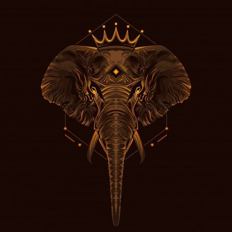 Elephant With A Crown Tattoo, Elephant Crown Tattoo, Elephant Quotes, Elephant Logo Design, Elephant Sketch, Elephant Photography, Elephant Wallpaper, Elephant Artwork, Elephant Images