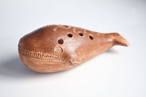 Ocarina Whale Big Unique Ceramic Ocarina Clay Whistles Ideas, Clay Ocarina Ideas, Ceramics Whistle Ideas, Clay Whistles, Clay Ocarina, Clay Whistle, Ceramic Whistle, Ceramic Ocarina, Whistle Ceramic