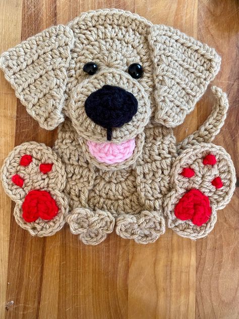 Puppy Applique Pattern, Crochet Dog Applique Pattern Free, Crochet Dog Applique, Baby Blankets Crochet, Football Crochet, Crochet Lovey Free Pattern, Crochet Puppy, Dog Sweater Crochet Pattern, Blankets Crochet