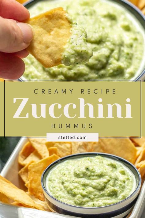 Creamy Zucchini Hummus by stetted Fresh Ingredient Recipes, Tasty Tacos Recipe, Zucchini Hummus, Cold Pasta Dishes, Creamy Zucchini, Classic Mashed Potatoes, Healthy Dip, Creamy Recipes, Plant Based Whole Foods