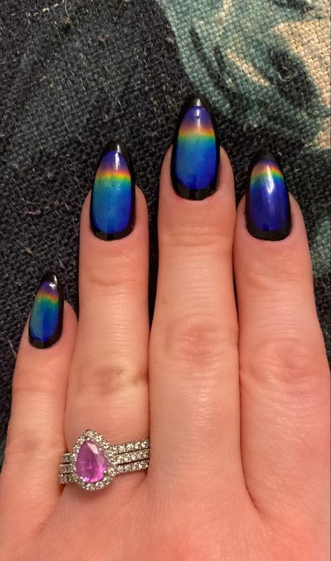 Mood ring colour changing thermal nails design Mood Ring Nails, Ring Nails, Mood Ring Colors, Thermal Nails, Diy Nails At Home, Mood Changes, Mood Ring, Diy Nail Designs, Colour Changing