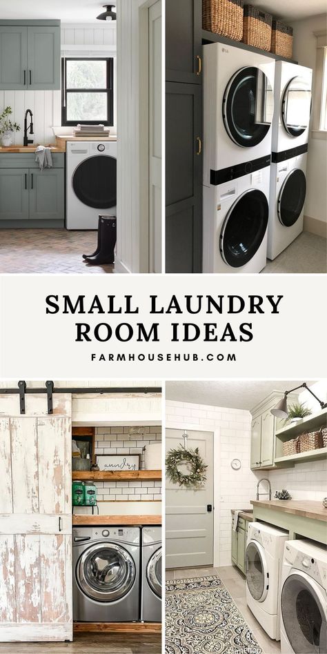 SMALL LAUNDRY ROOM IDEAS Washer Dryer Laundry Room, Small Laundry Room Ideas, Fold Clothes, Stacked Laundry Room, Laundry Room Ideas Small Space, Daily Chores, Laundry Room Ideas, Farmhouse Laundry Room, Folding Laundry