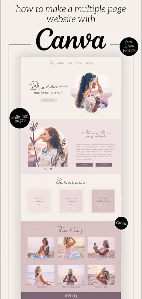 Dive into our Canva Cheat Sheet for How to Make a Multiple Page Website with Canva. This guide takes you through the steps to create a dynamic and engaging multi-page website using Canva's user-friendly platform. Ideal for showcasing a portfolio, business, or blog. Find more Canva Website Design Ideas, Canva for Beginners, and Canva Tips and Tricks at madebymelody.co Graphic Designer Beginner, Web Pages Design Ideas, Canvas Website Design, Website Design Ideas Layout, Portfolio Website Design Ideas, Canva Website Design Ideas, How To Create A Website, Canva Portfolio Ideas, About Page Website Design