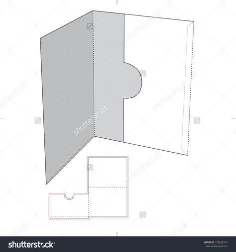 Presentation Folder With Die Cut Layout Stock Vector Illustration 193658141 : Shutterstock How To Make A Folder With Paper, Paper Folders Ideas, Folder Diy, Paper Folder, Packaging Template, Presentation Folder, Folder Design, Paper Crafts Diy Tutorials, Box Template