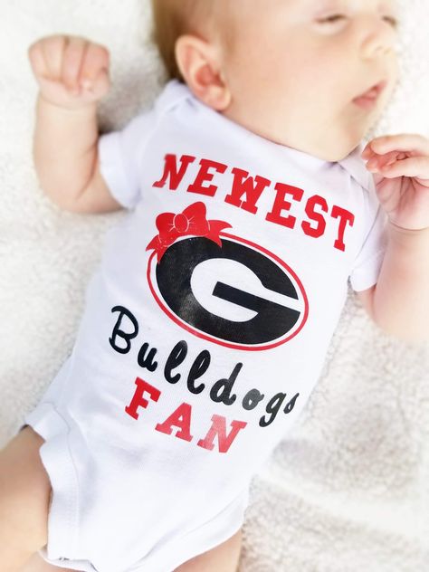 Uga Baby, Ga Bulldogs, Georgia Dawgs, Georgia Bulldogs Football, Georgia Bulldog, Pregnancy Announcement Onesie, Bulldogs Football, Football Baby, Mom Stuff