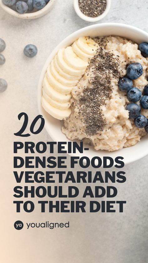 Add These 20 Protein-Dense Foods to Your Vegetarian Diet Veg Protein, Eat Protein, Protein Ideas, Protein Vegetarian, Vegetarian Protein Sources, High Protein Vegetarian Recipes, Vegetarian Meal Plan, Healthy Plant Based Recipes, Vegetarian Lifestyle