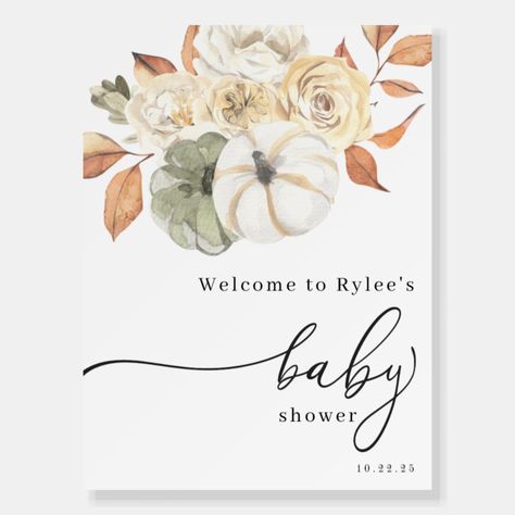 Autumn Pumpkin Baby Shower Welcome Foam Board  Zazzle Fall Bridal Shower Welcome Sign, Fall Baby Shower Welcome Sign, Baby Shower Pumpkin, Foam Board, Baby In Pumpkin, A Pumpkin, Fall Foliage, Fall Pumpkins, Sign Poster