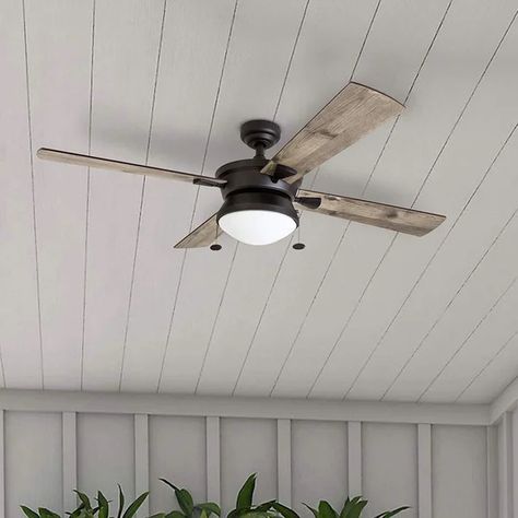 Londono 52'' Ceiling Fan with Light Kit Outdoor Ceiling Fan With Light, Angled Ceiling, Outdoor Ceiling, Cool Floor Lamps, Fan With Light, Modern Ceiling Fan, Modern Ceiling, Pull Chain, Outdoor Ceiling Fans