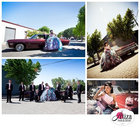 Lowrider Quinceañera Lowrider Quinceanera Pictures, Low Rider Quince Pictures, Quinceañera Pictures, Quinceanera Poses, Quince Picture Ideas, Theme Quinceanera, Quince Pictures, Quince Stuff, Black Quince