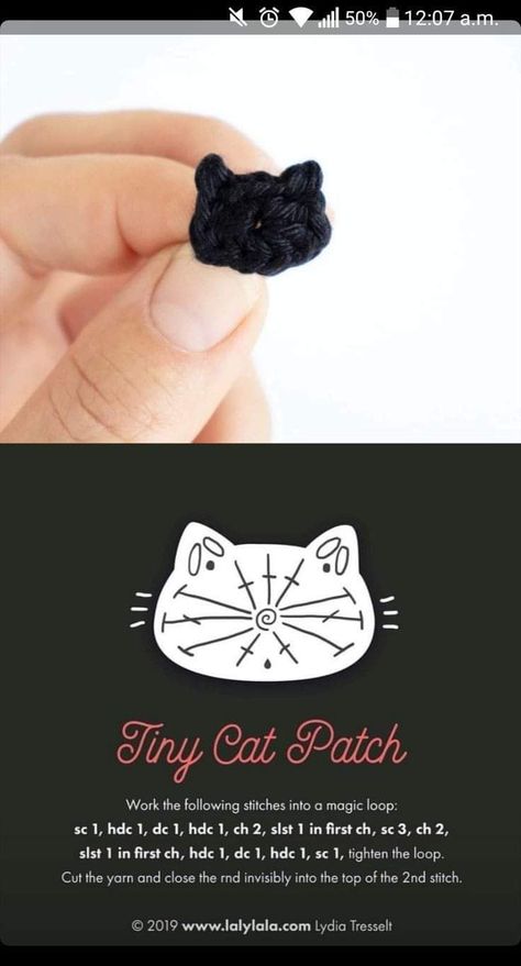 Tiny Cat Crochet, Crochet Projects For Home, Crochet Patches, Kat Haken, Projects For Home, Pola Macrame, Creative Crochet, Pola Amigurumi, Crochet Design Pattern