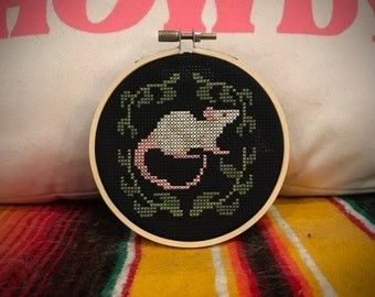 Rat Cross Stitch, Mouse Cross Stitch Pattern, Mouse Cross Stitch, White Rat, White Mouse, Quick Stitch, Mini Cross Stitch, Mini Cross, Cross Stitch Rose