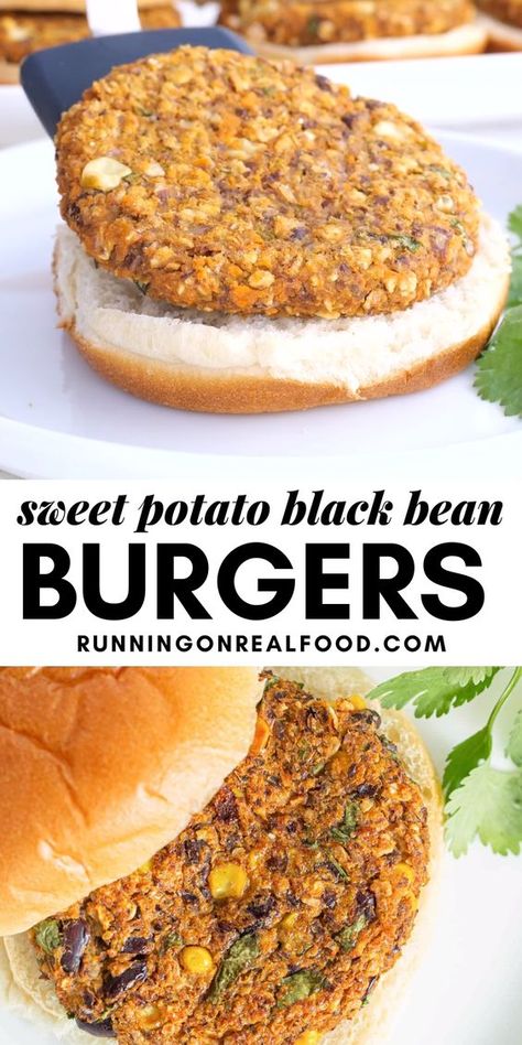 Sweet Potato Black Bean Burger, Sweet Potato Veggie Burger, Black Bean Burger Recipe, Sweet Potato Burgers, Sweet Potato Black Bean, Easy Sweet Potato, Baby Dinner, Black Bean Burger, Veggie Burgers Recipe