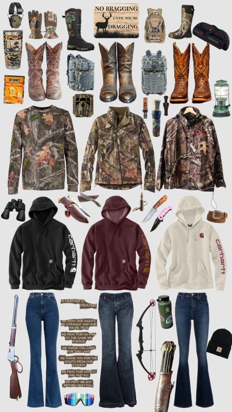 Women’s Deer Hunting Outfits, Country Concert Outfit Ideas October, Hunting Aesthetic Girl, Cute Hunting Outfits For Women, Hunting Fits, Casual Cowgirl Outfits, Hunting Outfits For Women, Hunting Outfits, Hunting Outfit