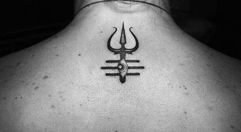 Simple Trishul Tattoo Designs, Rhino Tattoo, Trident Tattoo, Hindu Tattoos, Trishul Tattoo Designs, Trishul Tattoo, Om Tattoo Design, Flower Tattoo On Side, Poseidon Tattoo