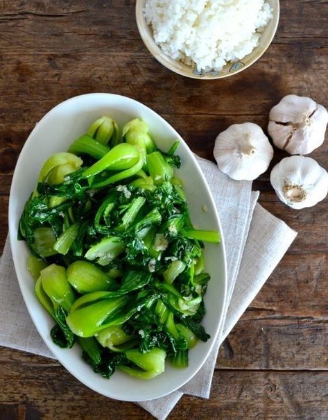 Easy cooking for Garlicky Baby Bok Choy . Not sure what the sugar is for though I don't add it. Woks Of Life, The Woks Of Life, Woks, Vegetable Sides, Veggie Sides, Asian Dishes, Veggie Dishes, Garlic Butter, Vegetable Dishes