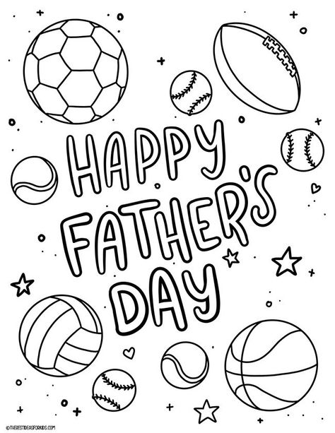 Happy Father's Day Sports Coloring Page Cute Coloring Pages For Kids, Earth Day Coloring Pages, Cute Halloween Coloring Pages, Holidays Crafts, Insect Coloring Pages, Cricut Business, January Activities, Sports Coloring Pages, Fathers Day Coloring Page