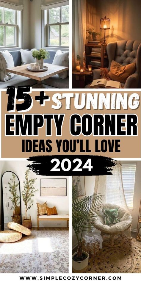 Empty Corner Ideas Corner Ideas Kitchen, Empty Corner Ideas Bedroom, Empty Corner Ideas, Living Room Empty, Corner Ideas, Ideas Living Room, Cozy Reading Nook, Cozy Reading, Ideas Bathroom