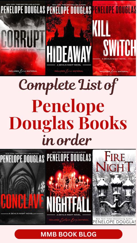 Get your dark romance fix with this complete guide to Penelope Douglas books in order! From intense love stories to unforgettable characters, this list is perfect for book lovers searching for their next romance books to read. #darkromance #booklovers Penelope Douglas Books, Romance Books To Read, Passionate Romance, Contemporary Romance Novels, Penelope Douglas, Intense Love, Dark Romance Books, Recommended Books To Read, Love Stories