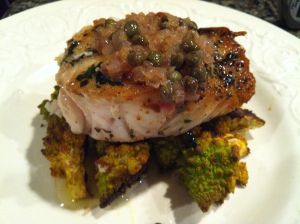 How to get a perfect golden crust on fish! Cooking tips are part of this recipe for herb-crusted corvina with shallot-caper sauce and romanesco. Fish Filet, Fish Cooking, Lemon Caper Sauce, Seared Fish, Caper Sauce, Clean Eating Plans, I Want Food, Easy Fish Recipes, Healthiest Seafood