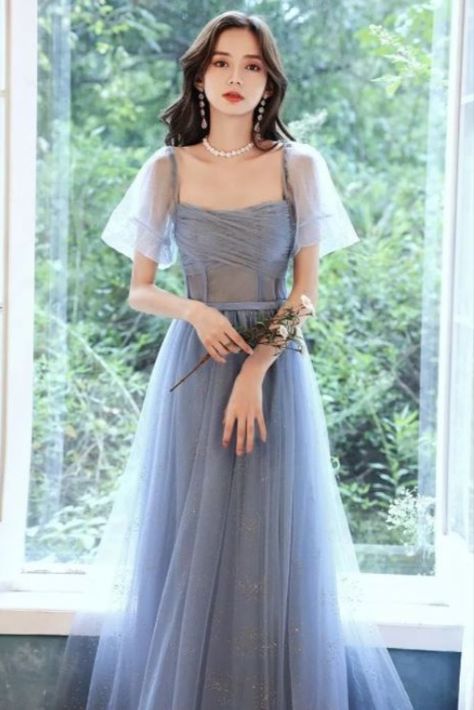 Corset Sleeves, Yesstyle Products, Baby Blue Prom Dress, Prom Dress With Corset, Baby Blue Prom Dresses, Blue Tulle Skirt, Evening Wear Dresses, Dress With Corset, Girls Formal Dresses