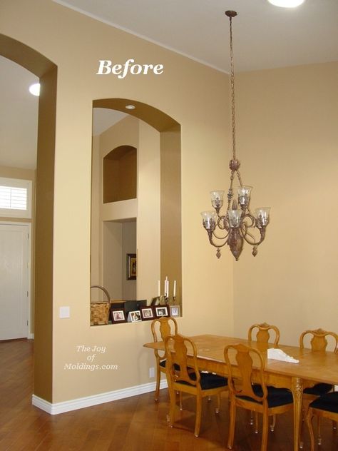 peep hole into kitchen from living so that i can see in while cooking at the corner stove  - Google Search Molding On Vaulted Ceiling, Crown Molding On Vaulted Ceiling, Installing Crown Molding, Install Crown Molding, Vaulted Ceiling Beams, Vaulted Ceiling Bedroom, Corner Stove, Vaulted Ceiling Lighting, Ceiling Crown Molding