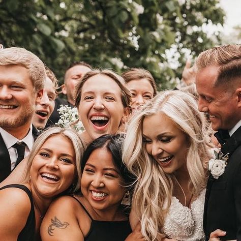 Hayley Huotari / Wedding Photographer on Instagram: "For all the photographers out there, save this for later! This is one of my favorite bridal party prompts — Wherever you are, freeze. I’m going to countdown from 3 and on 1 everybody run and give the bride and groom a group hug! 3-2-1! • • • • • #collectivelycreate #portraitcollective #exploretocreate #agameoftones #filmpalette #loveauthentic #lookslikefilmweddings #adventureinstead #weddingphotoinspiration #wellwedmagazine #wanderingweddings #wdofficial" Party Prompts, Group Hug, Wedding Photo Inspiration, A Group, Bride And Groom, Bridal Party, The Bride, Wedding Photographer, Wedding Photos