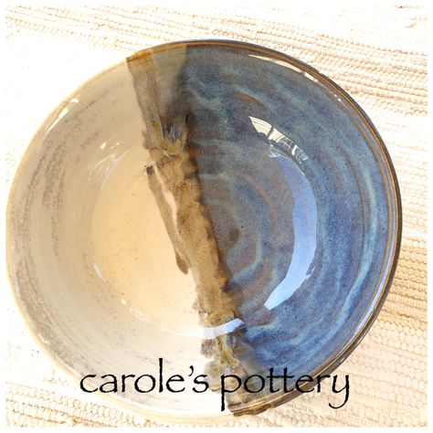 carole's pottery. Iron Yellow 3x, Blue Rutile 3x, Ancient Jasper stripe 2x. Bmix 5.  ^6, medium speed, no hold. Yellow Glaze Pottery, Amaco Iron Yellow, Iron Yellow Glaze Combinations, Iron Yellow Glaze, Blue Rutile, Amaco Glazes, Ceramic Glaze Recipes, Pottery Inspiration, Ceramic Glaze