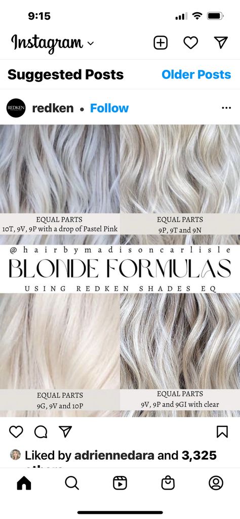 Silver Hair Color Formula, Blonde Toner, Blonde Shades, Redken Hair Color, Blonde Hair Makeup, Dark Blonde Hair Color, Icy Blonde Hair, Redken Hair Products, Redken Shades