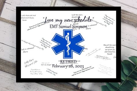 Paramedic Graduation, Job Congratulations, Unique Guest Book Alternatives, New Job Congratulations, Signature Board, Graduation Guest Book, Custom Guest Book, Unique Guest Book, Military Appreciation