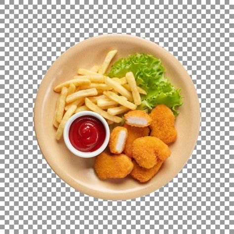 PSD tasty chicken nuggets with ketchup o... | Premium Psd #Freepik #psd #frites #french-fries-potato #food-plate #meal Chicken Nuggets With Fries, Nuggets And Fries, Potato Food, Food Plate, Tasty Chicken, Good Night Love Images, Kids Menu, Food Poster Design, Chicken Pizza