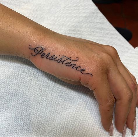 Tattoo On Side Of Hand For Women, Names On Side Of Hand Tattoo, Name Tattoo On Side Of Hand, Small Names Tattoos, Hand Qoute Tattoo, Name On Thumb Tattoo, Cursive Hand Tattoos For Women, Side Of Hand Tattoos For Women Word, Hand Tattoos Names