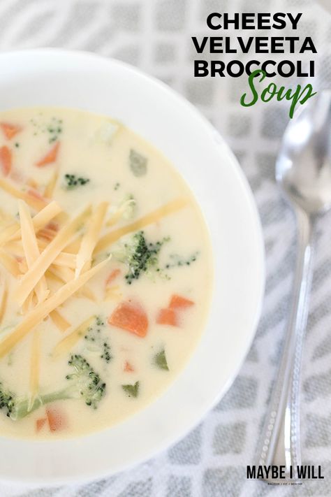 Velveeta Broccoli Cheese Soup, Velveeta Broccoli, Mediterranean Soup, Velveeta Recipes, Cheesy Broccoli Soup, Cheesy Broccoli, Tastefully Simple, Eat Veggies, Broccoli Soup