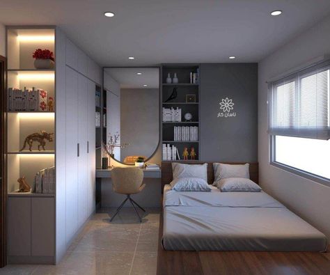 Tiny Bedroom Design, Small Bedroom Interior, Small Room Design Bedroom, Boy Bedroom Design, Small Bedroom Ideas, Bedroom Setup, Bedroom Bed Design, Small Room Design, Ideas Living Room