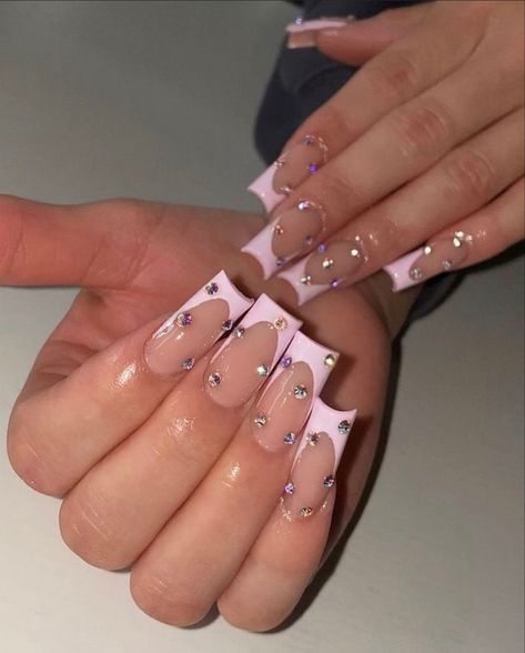 Euphoria Acrylic Nails, Euphoria Nails, Simple Acrylic Nails, Short Acrylic, Long Square Acrylic Nails, Nail Swag, Fake Nail, Gem Nails, Short Acrylic Nails Designs