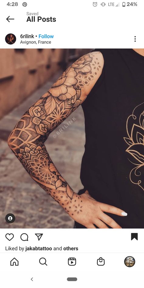 Mandala Tattoo Sleeve Women, Mandala Arm Tattoos, Tattoo Sleeve Filler, Floral Mandala Tattoo, Mandala Tattoo Sleeve, Arm Sleeve Tattoos For Women, Cuff Tattoo, Geometric Sleeve Tattoo, Tattoo Filler