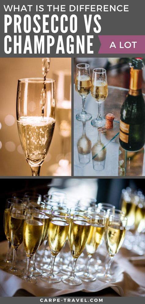 Prosecco vs Champagne? Aren't they the same? Not at all. We've broken  down the difference between Prosecco and Champagne for you in our Wine  101 series. Champagne Vs Prosecco, Best Sparkling Wine, Aperol Spritz Recipe, Wine Facts, Prosecco Wine, Wine Tips, Different Types Of Wine, Wine 101, Best Champagne