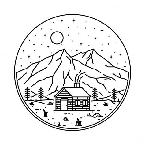 Home nature mountain graphic illustratio... | Premium Vector #Freepik #vector #snow #light #cloud #nature Mountains Drawing, Mountains Graphic, Light Clouds, Home Drawing, Snow Light, Mountain Graphic, Home Nature, Mountain Drawing, Circle Drawing