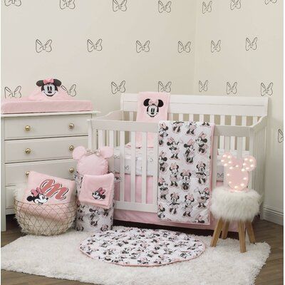 Minnie Mouse Nursery Decor, Minnie Mouse Nursery, Disney Baby Nurseries, Minnie Mouse Bedroom, Disney Nursery, Girl Nursery Room, Crib Bedding Set, Crib Sets, Nursery Crib