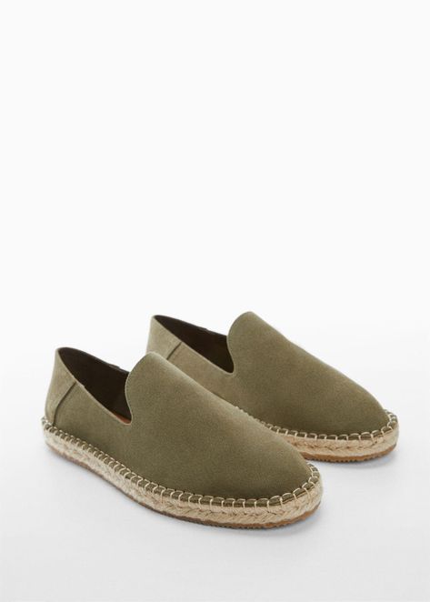 100% piel bovino, Tejido de antelina, Acabado con pespuntes, Plantilla de piel, Suela de yute y goma Espadrilles Men, Hackett London, Leather Espadrilles, Modern Gentleman, Mango Man, Green Suede, Stitching Leather, Espadrille Shoes, Mens Sandals