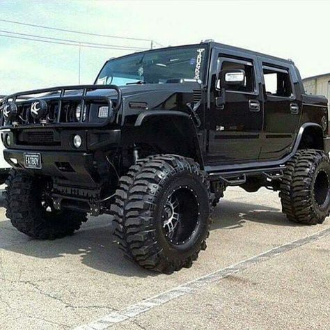 Hummer H2 Lifted Hummer, Black Hummer, Hummer For Sale, H2 Hummer, Hummer Truck, Jeep Pickup Truck, Tactical Truck, Black Beast, Customised Trucks