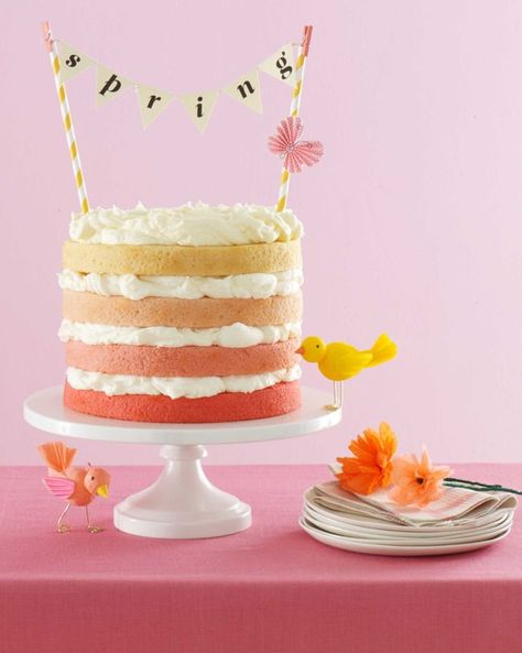 A slice of this Pink Ombré Naked Cake with Vanilla Buttercream will guarantee Mom will have the best day ever! Naked Cake Ideas, Ombré Cake, Pink Ombre Cake, Seasonal Desserts, Heart Cakes, Ombre Cake, Mothers Day Cake, Birthday Cakes For Women, Magic Cake