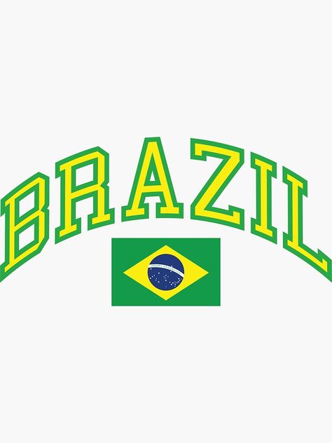 "Brazil" Sticker by Stickersaurus1 | Redbubble stickers, Brazilian flag sticker, brazil sticker, country stickers, laptop stickers, bottle stickers, planner stickers Afro Brazil, Brazil Stickers, Brazil Clothing, Brazil Design, Country Stickers, Brazil Wallpaper, Brazil Logo, Brazil Amazon, Brazilian Flag